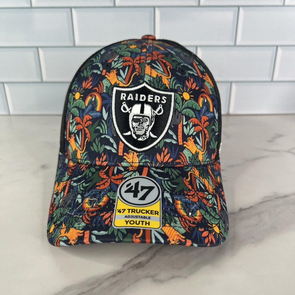Las Vegas Raiders Hat Cap Strap Back Trucker‎ Youth NFL Football Jungle Gym 47
